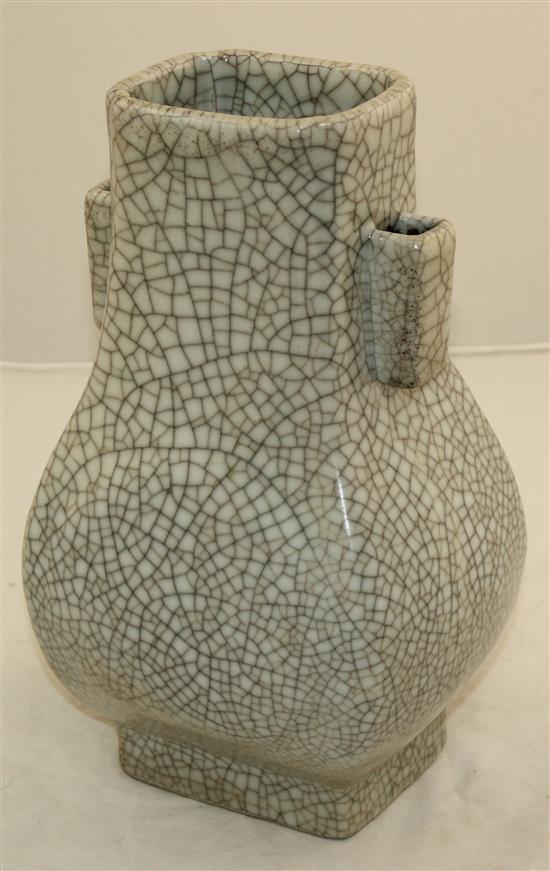 A Chinese crackleglaze arrow vase, Hu, 30cm